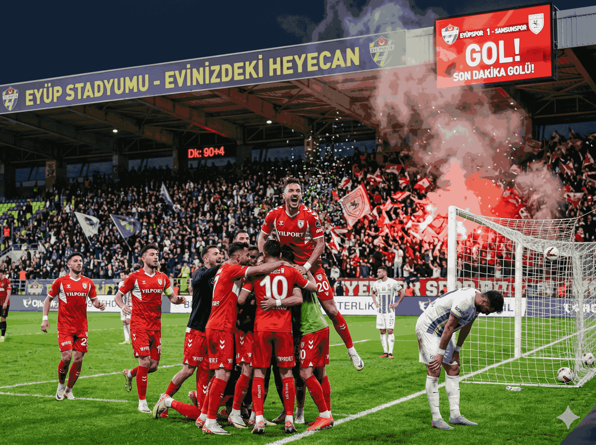 Samsunspor Eyüpspor'u son dakikada yıktı! Eyüpspor - Samsunspor maçı sonucu: 1-2